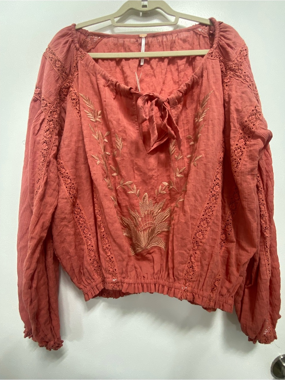 Free People Athena dusty Rose Embroidered top - Picture 2 of 7